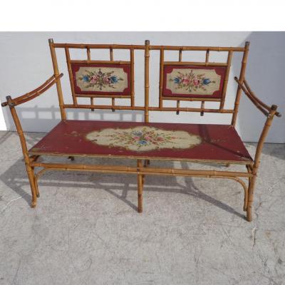 Antique Bamboo Eastlake Style Settee