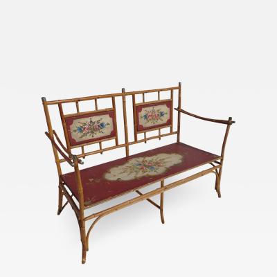 Antique Bamboo Eastlake Style Settee