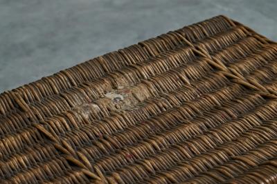 Antique Basket Chest in Wicker and Wrought Iron