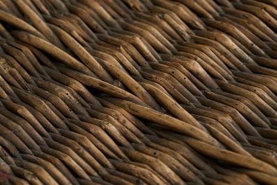 Antique Basket Chest in Wicker and Wrought Iron