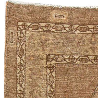 Antique Beige and Brown Geometric Motif Persian Bakhtiari Rug