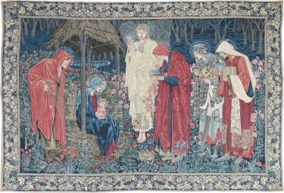 Antique Belgium Tapestry 4 6 x 6 7 