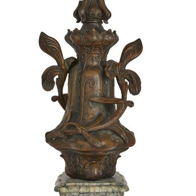 Antique Belle poque Sculptural Three Piece Clock Set after Auguste Moreau