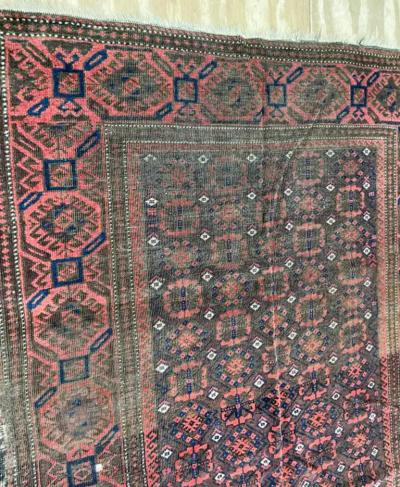 Antique Belouch Turkoman Rug c 1900s AS IS