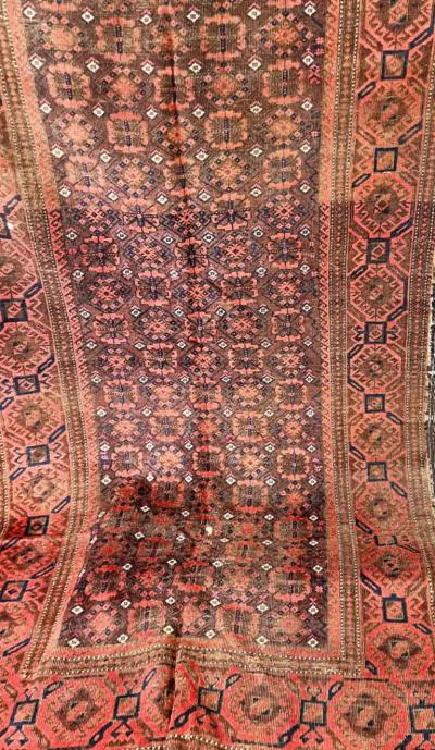 Antique Belouch Turkoman Rug c 1900s AS IS