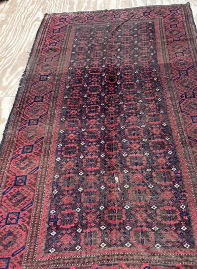 Antique Belouch Turkoman Rug c 1900s AS IS