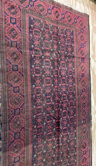 Antique Belouch Turkoman Rug c 1900s AS IS