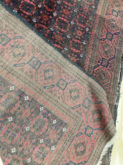 Antique Belouch Turkoman Rug c 1900s AS IS