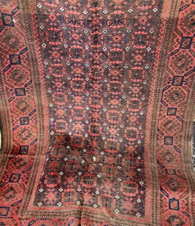 Antique Belouch Turkoman Rug c 1900s AS IS