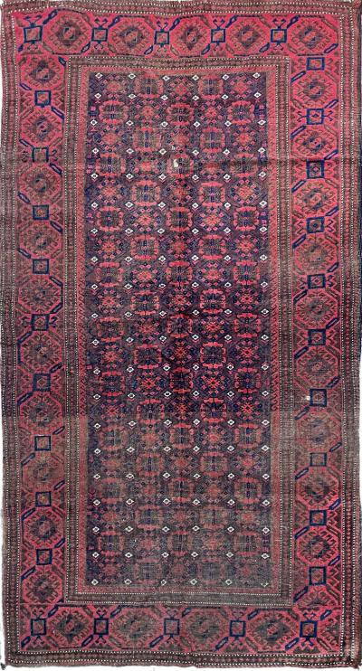 Antique Belouch Turkoman Rug c 1900s AS IS