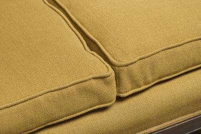 Antique Berg re Style Sofa in Wood Cane and Ochre Yellow Fabric