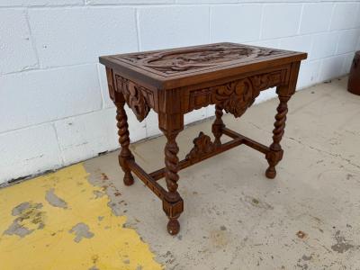 Antique Black Forest Style Barley Twist Side Table