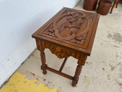 Antique Black Forest Style Barley Twist Side Table