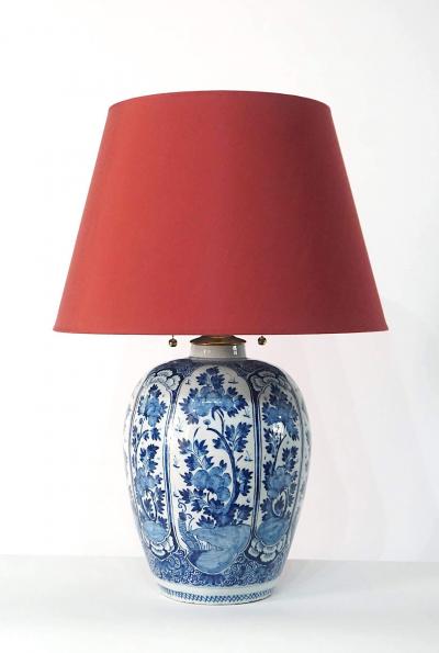 Antique Blue and White Dutch Delft Vase Table Lamp French Wired circa 1730