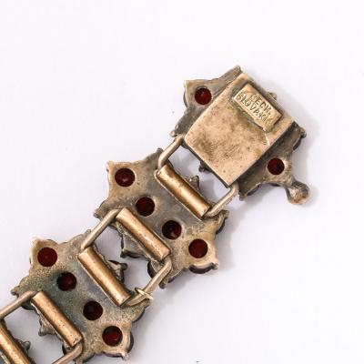 Antique Bohemian Bracelet Encrusted with Garnets in Garnet Gold Setting
