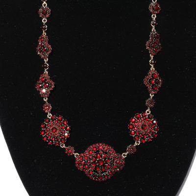 Antique Bohemian Necklace Encrusted with Garnets in Garnet Gold Setting