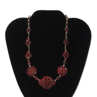 Antique Bohemian Necklace Encrusted with Garnets in Garnet Gold Setting