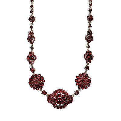 Antique Bohemian Necklace Encrusted with Garnets in Garnet Gold Setting