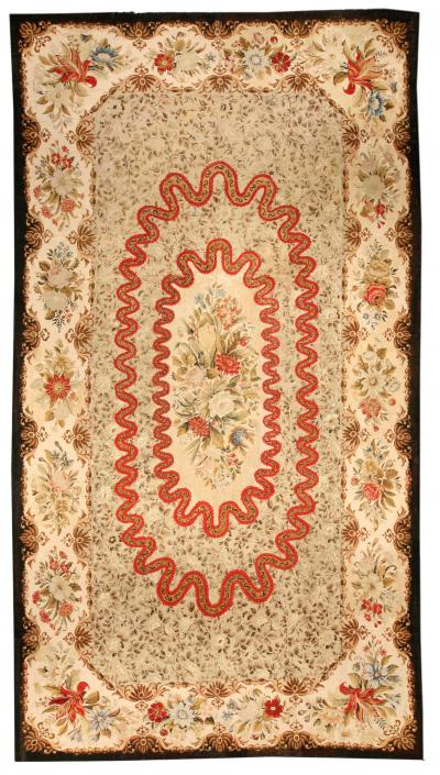 Antique Botanic Needlepoint Carpet