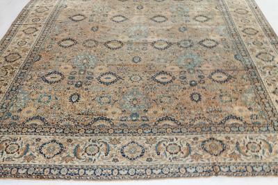 Antique Botanic Persian Kirman Handmade Wool Carpet