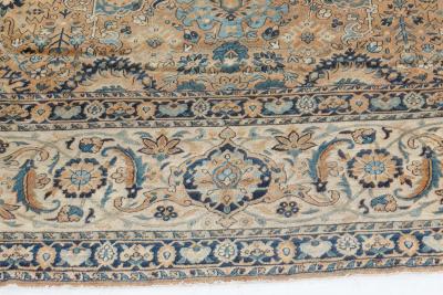 Antique Botanic Persian Kirman Handmade Wool Carpet