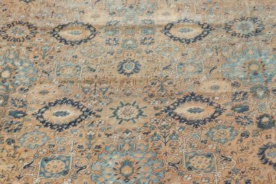 Antique Botanic Persian Kirman Handmade Wool Carpet