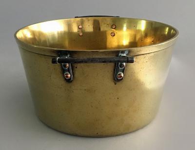 Antique Brass Pan with Iron Handles