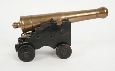 Antique Brass Scale Model of a Cannon
