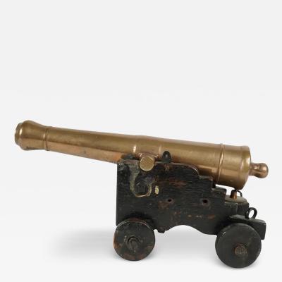 Antique Brass Scale Model of a Cannon