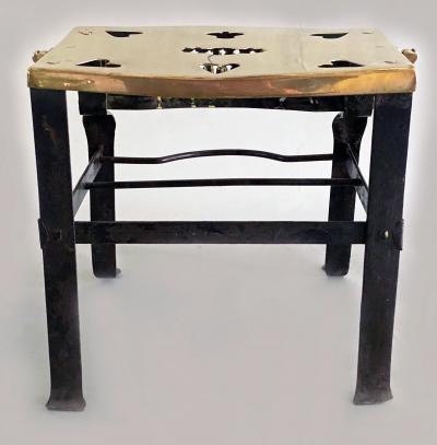Antique Brass and Iron Pierced Trivet