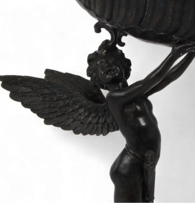Antique Bronze Figural Tazza of Cupid After Franz Von Stuck 1863 1928 