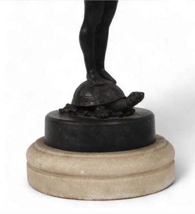 Antique Bronze Figural Tazza of Cupid After Franz Von Stuck 1863 1928 