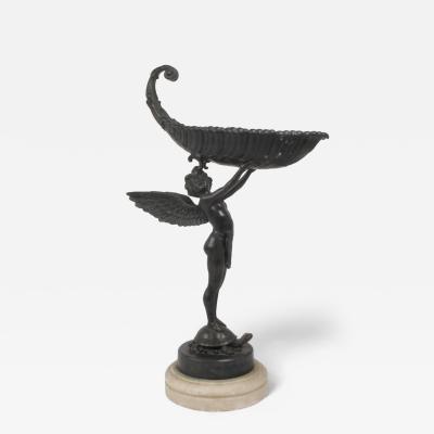 Antique Bronze Figural Tazza of Cupid After Franz Von Stuck 1863 1928 