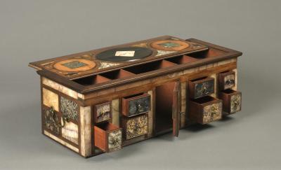 Antique Cartonier Chest Covered with an exotic display of Specimen Marbles