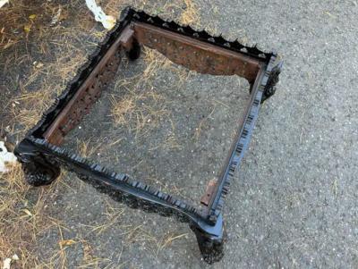 Antique Carved Anglo Indian Rosewood Ottoman Down Filled Cushion Victorian