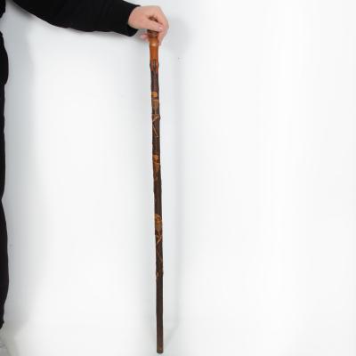 Antique Carved Folk Art Walking Stick Cane Skeletons Octopus