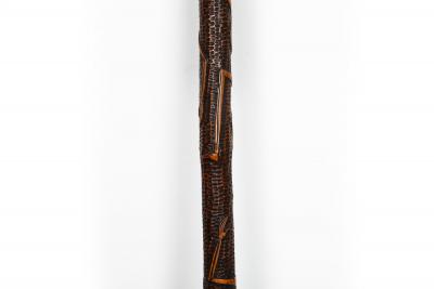 Antique Carved Folk Art Walking Stick Cane Skeletons Octopus