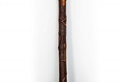 Antique Carved Folk Art Walking Stick Cane Skeletons Octopus