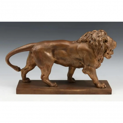 Antique Carved Giltwood Lion Sculpture