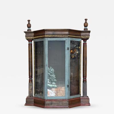 Antique Carved Italian Walnut Santos Reliquary Cabinet