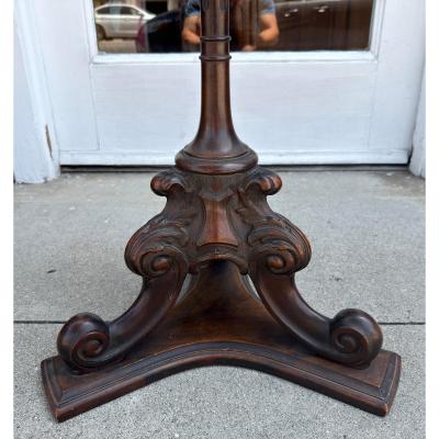 Antique Carved Mahogany Floor Lamp
