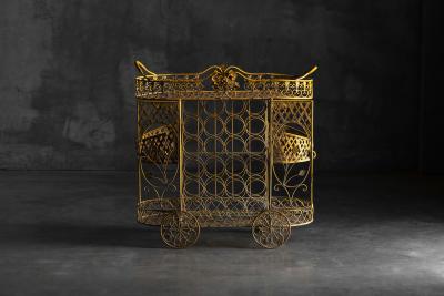 Antique Cast Iron Serving Trolley France Early 20th Century