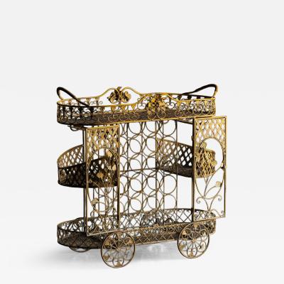 Antique Cast Iron Serving Trolley France Early 20th Century