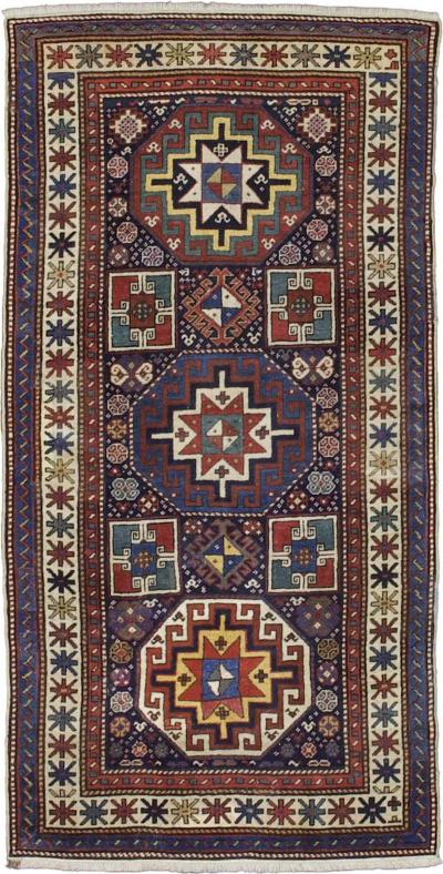 Antique Caucasian Kazak Rug 3 x 3 x 6 x 5