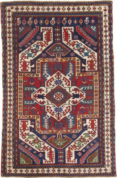 Antique Caucasian Kazak Rug 4 4 x 6 10 