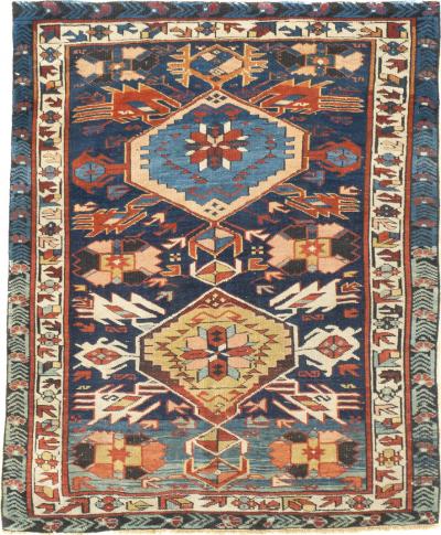 Antique Caucasian Kuba Rug 3 0 x 3 5 