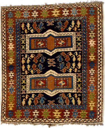 Antique Caucasian Kuba Rug 3 10 x 4 4 