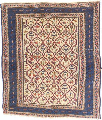 Antique Caucasian Kuba Rug 35 x 40 