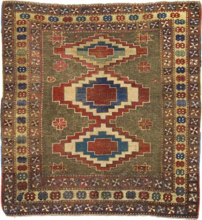 Antique Caucasian Kuba Rug 40 x 47 