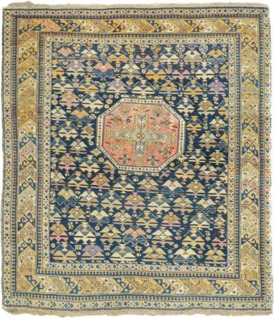 Antique Caucasian Kuba Shirvan Rug 4 5 x 5 1 